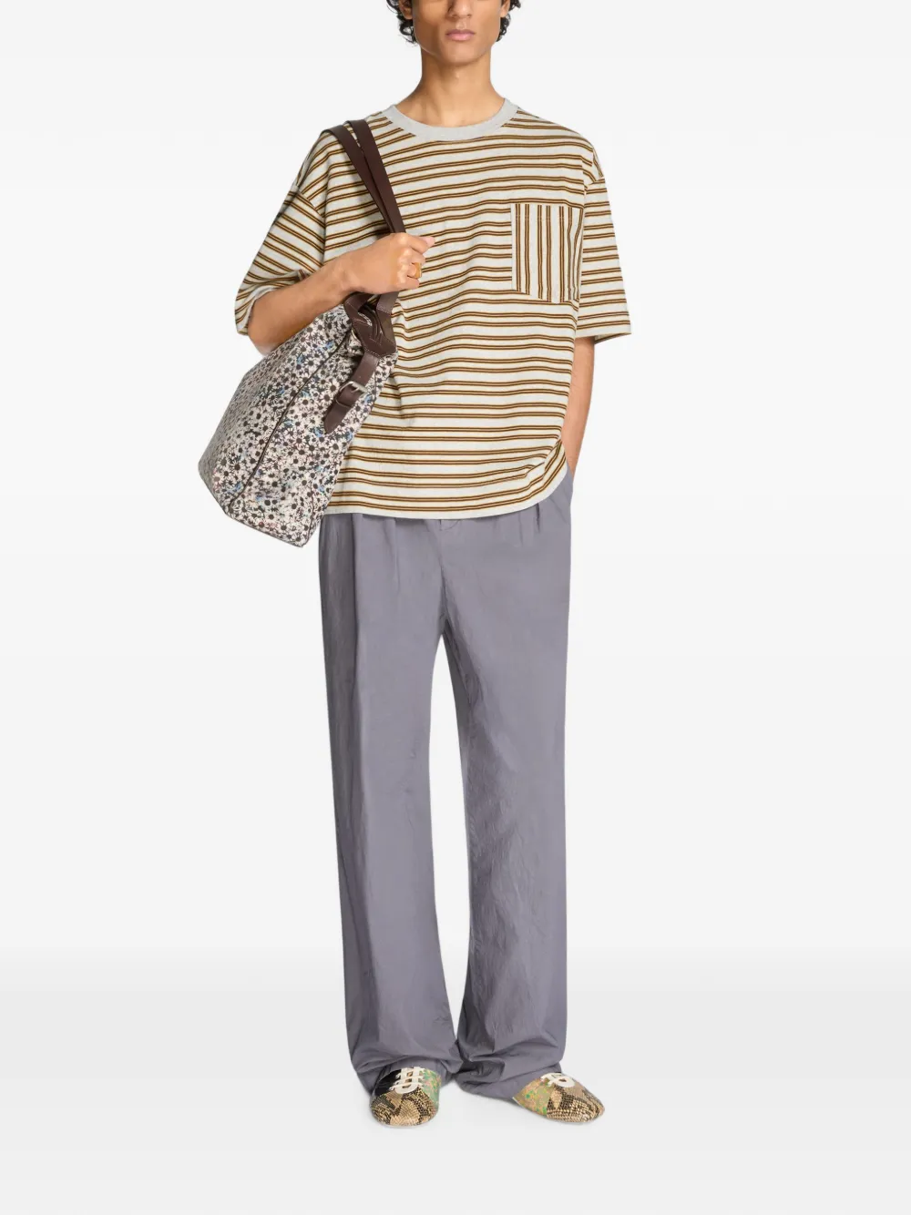 DRIES VAN NOTEN Gestreept T-shirt Grijs