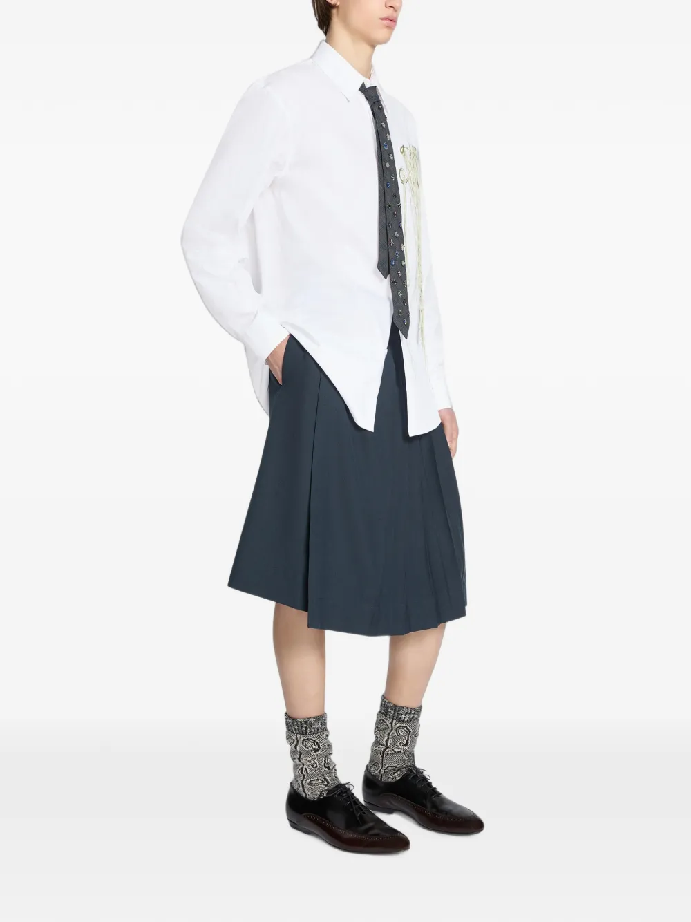 DRIES VAN NOTEN Overhemd met borduurwerk Wit