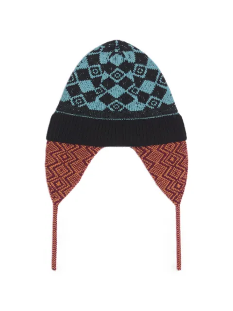 DRIES VAN NOTEN chapeau en laine à motif en jacquard
