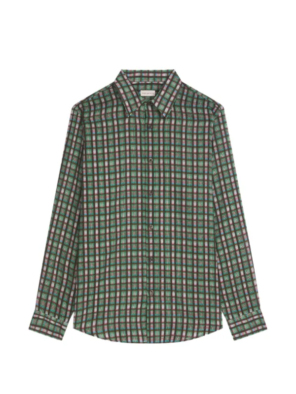 Dries Van Noten Classic Cotton Shirt in Green