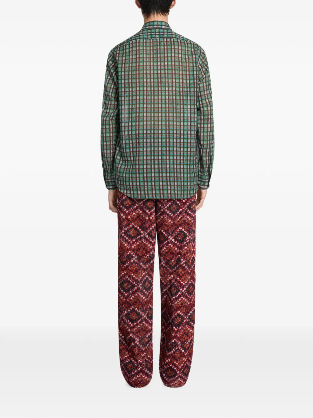 DRIES VAN NOTEN Classic Cotton Shirt in Green, view 4