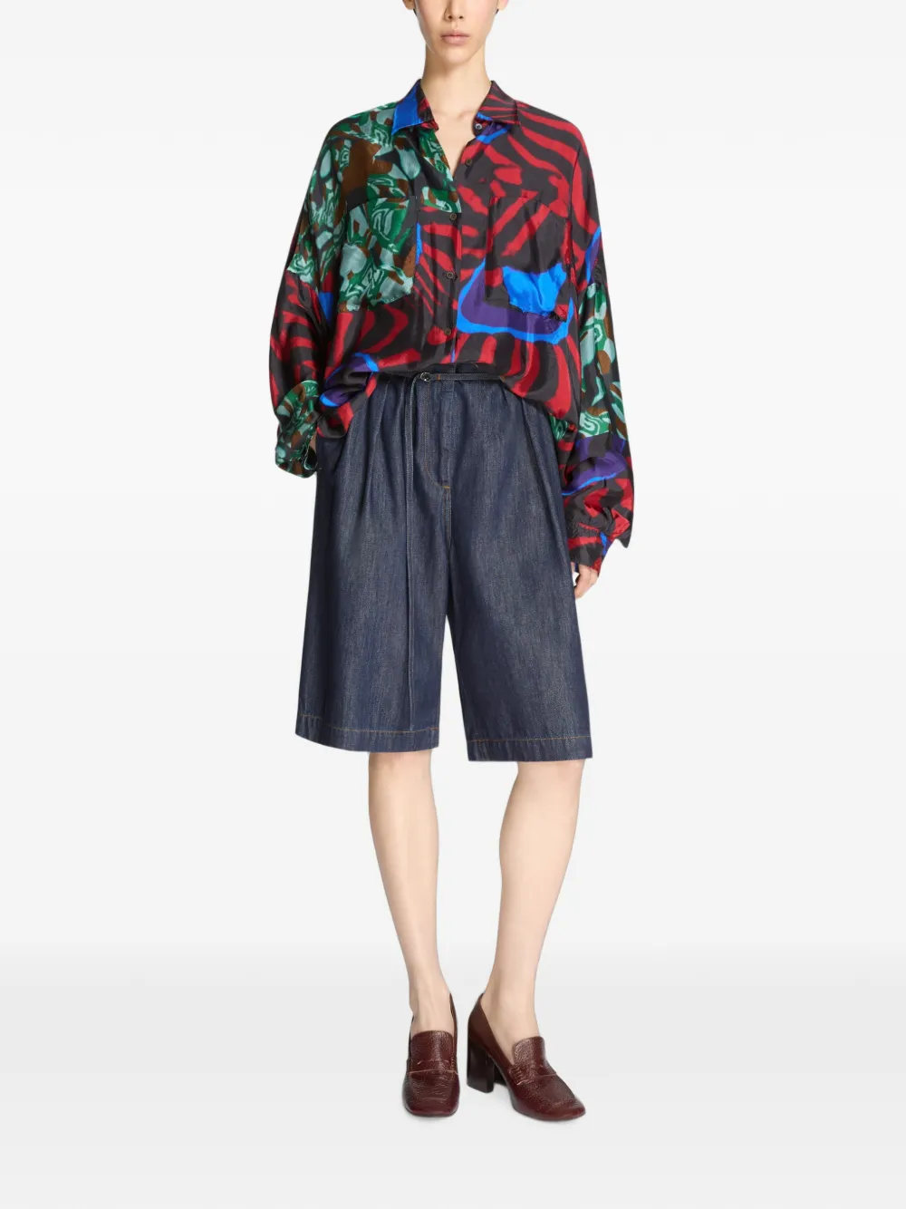 DRIES VAN NOTEN heeled leather loafers Rood
