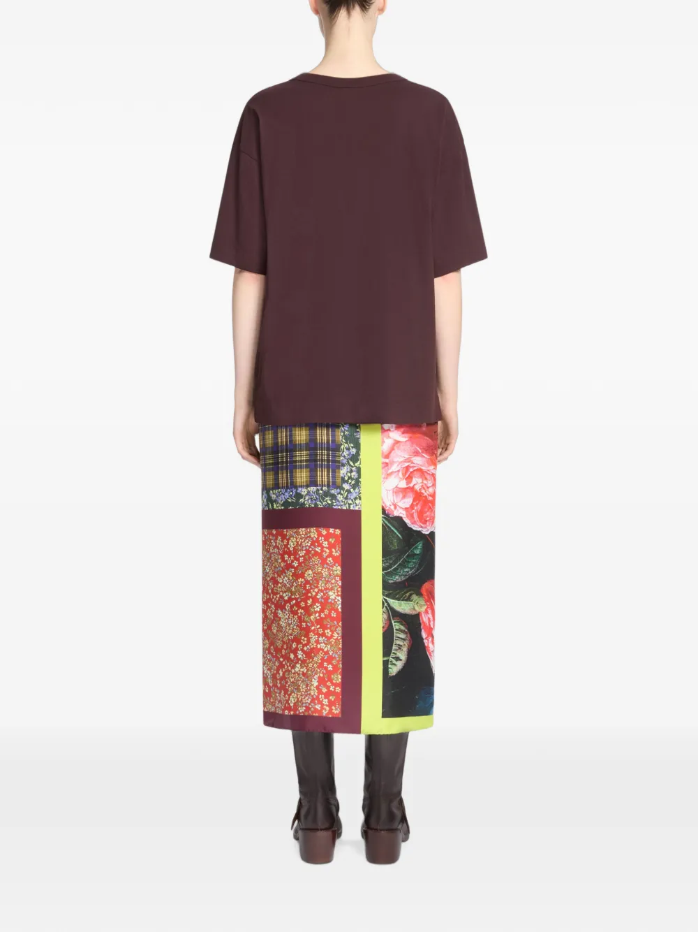DRIES VAN NOTEN Printed Cotton T-shirt in Red, view 4