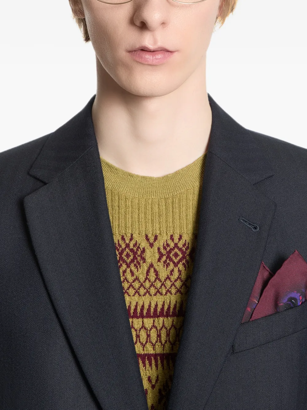 DRIES VAN NOTEN Zijden pochet Rood