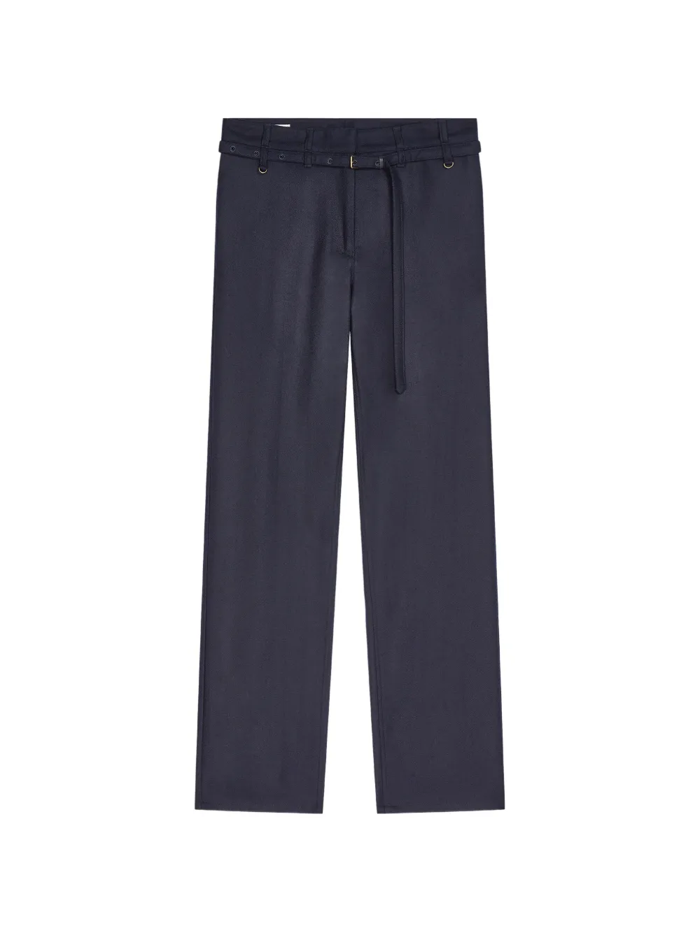 DRIES VAN NOTEN Wollen broek met ceintuur Blauw