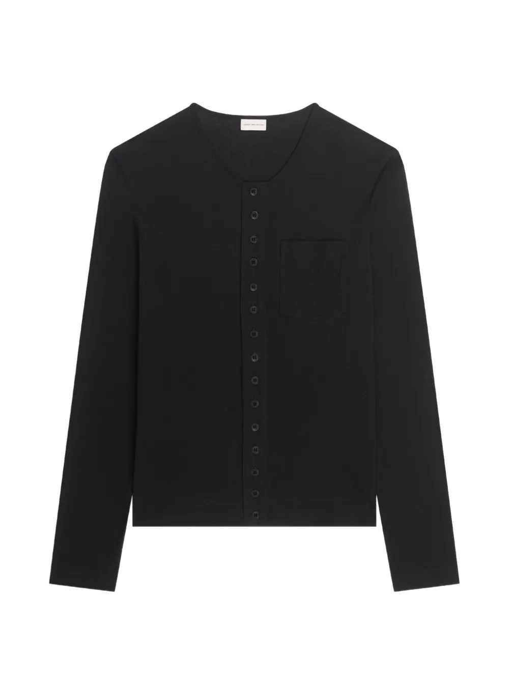 DRIES VAN NOTEN Cardigan aderente in jersey - Nero