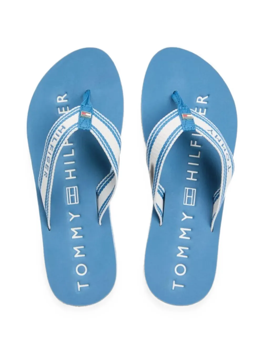 Tommy Hilfiger logo-webbing flip-flops Blauw