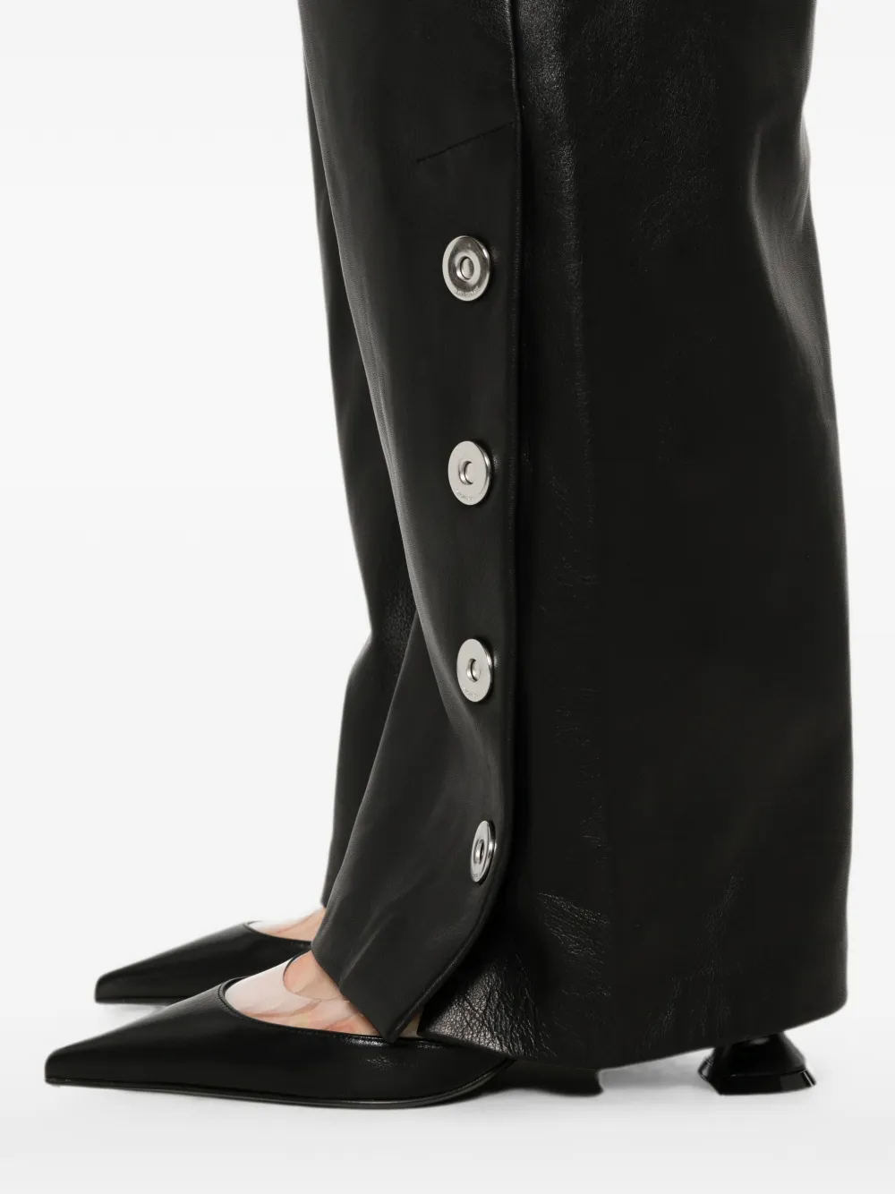 Sportmax Cinepresa leren broek Zwart