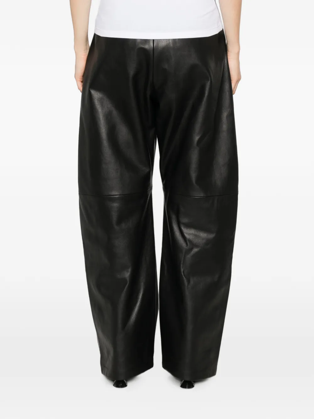 Sportmax Cinepresa leren broek Zwart