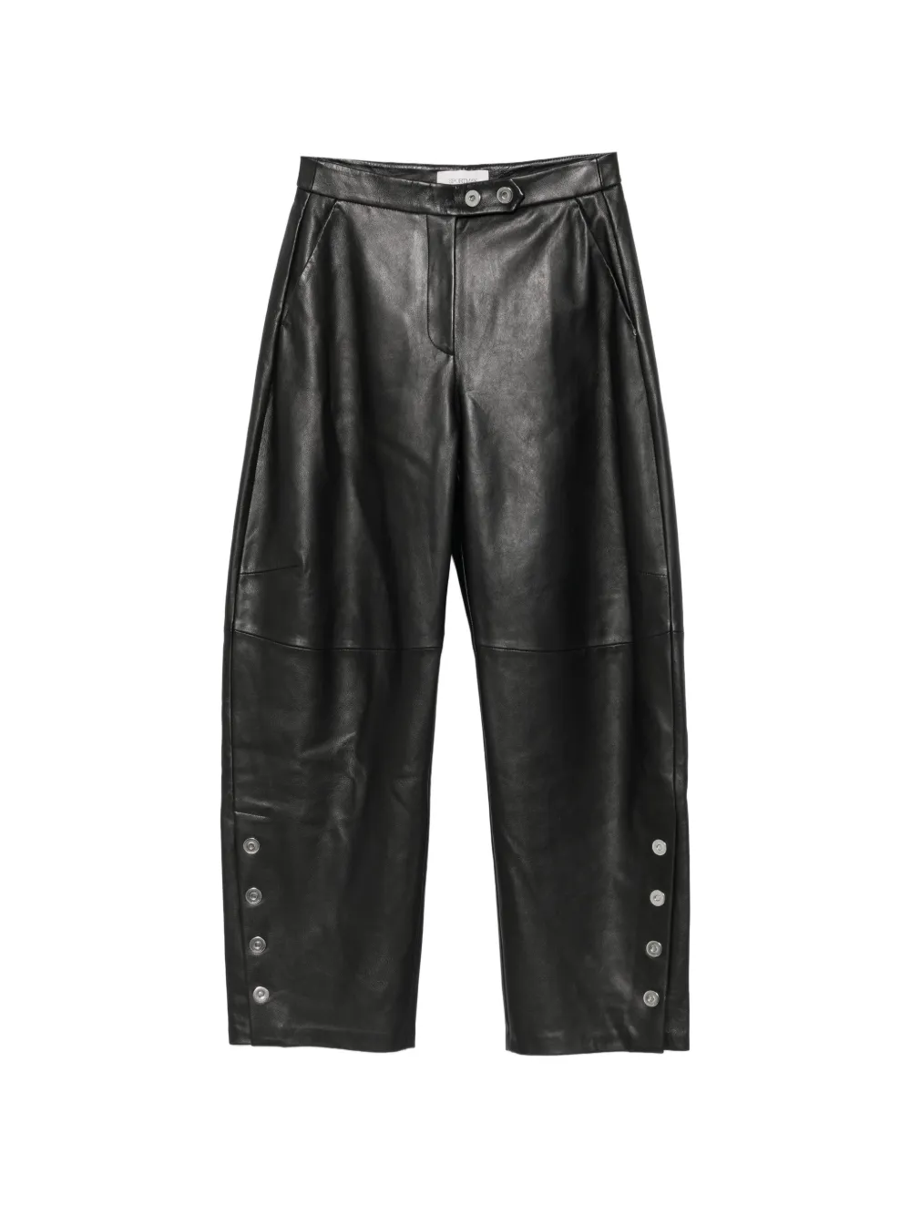Sportmax button-embellishment leather trousers - Black