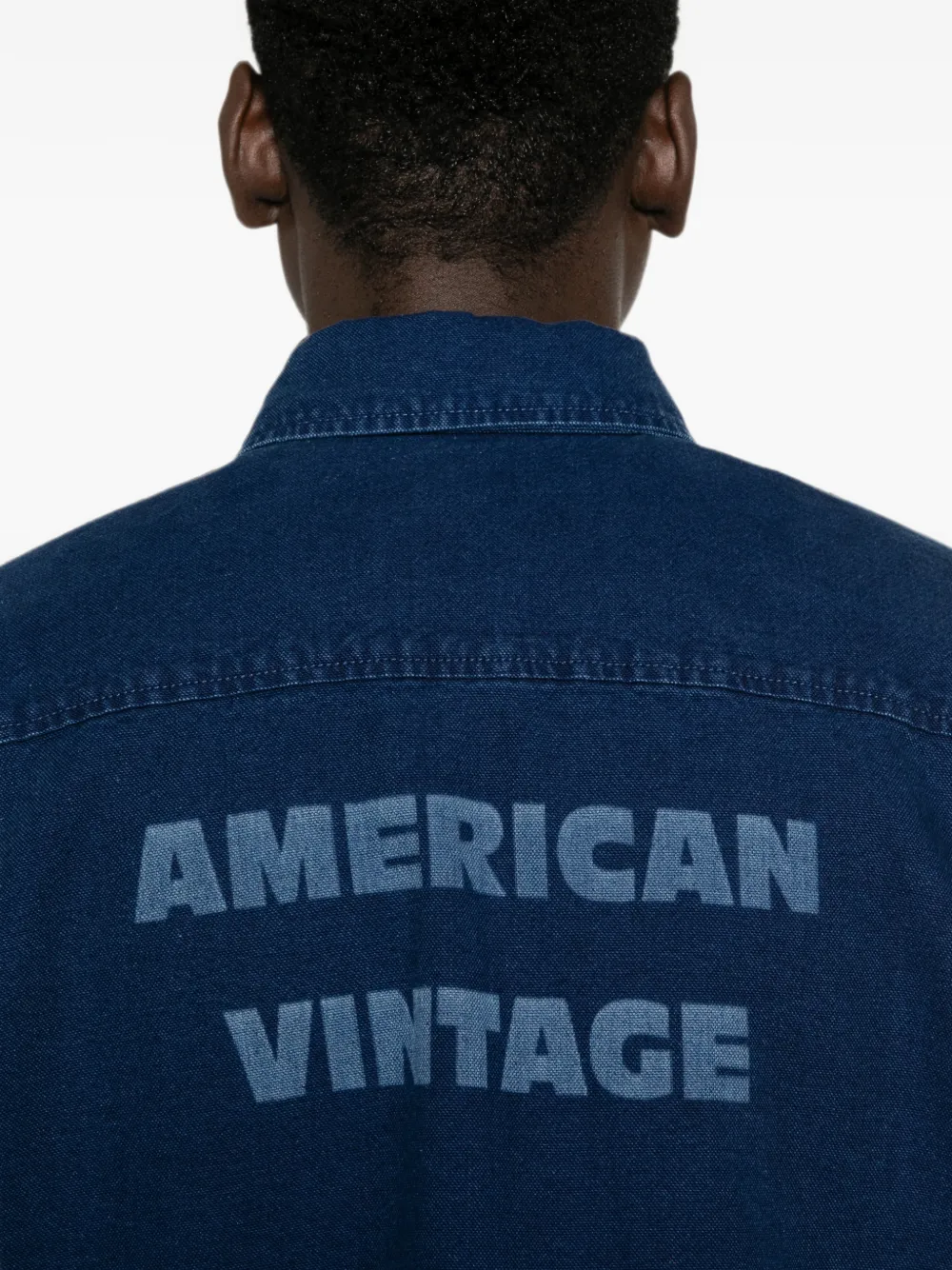 American Vintage Shirtjack met opgestikte zakken Blauw