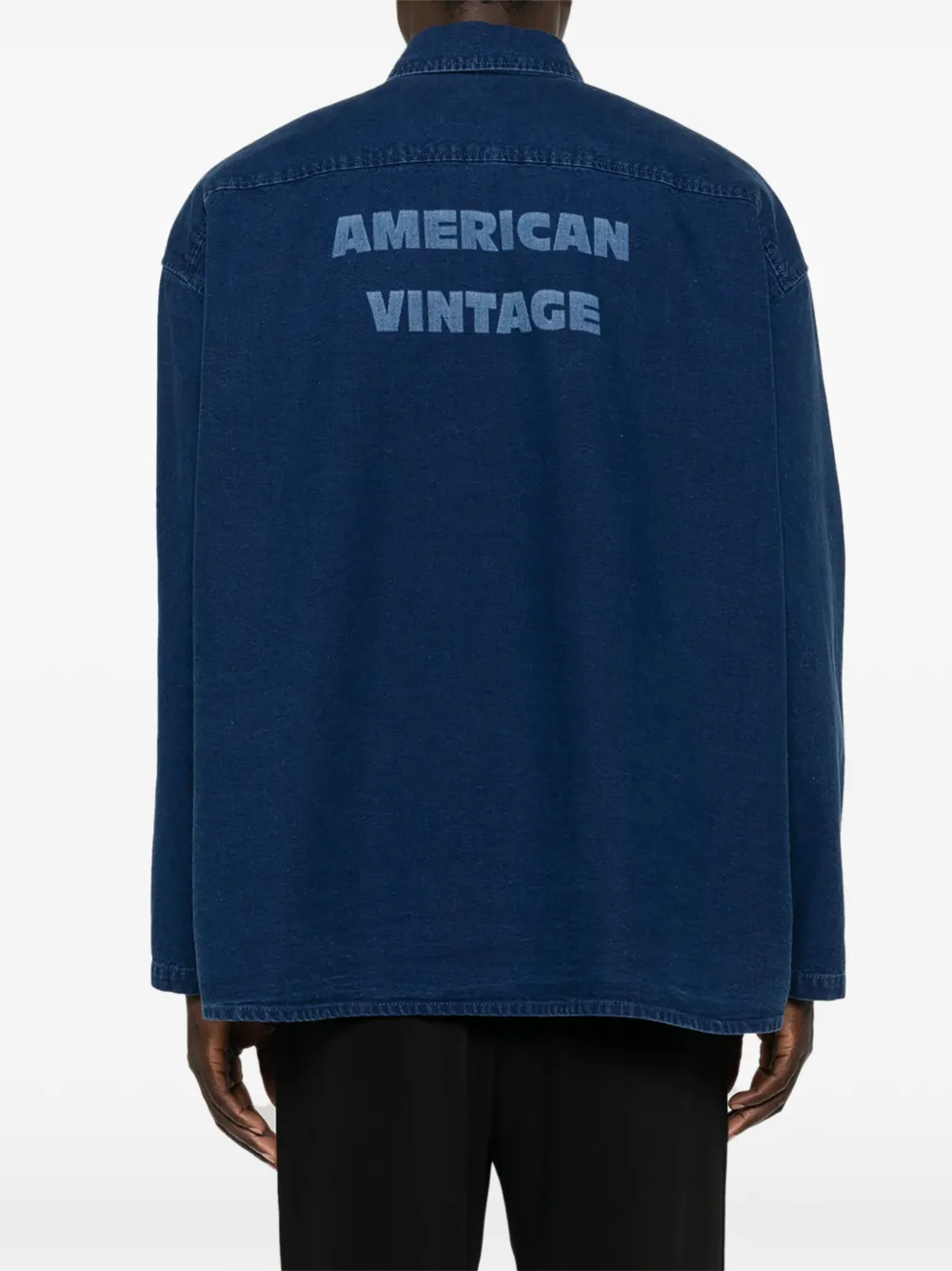 American Vintage Shirtjack met opgestikte zakken Blauw