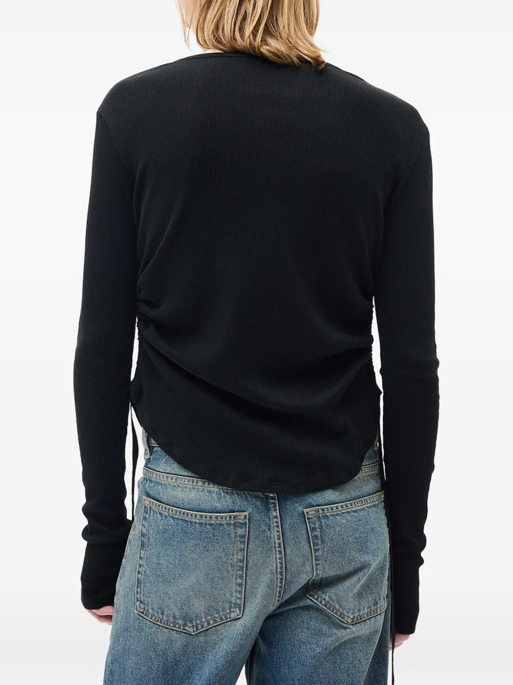 Ann Demeulemeester Hamar T-shirt met knoopdetail Zwart