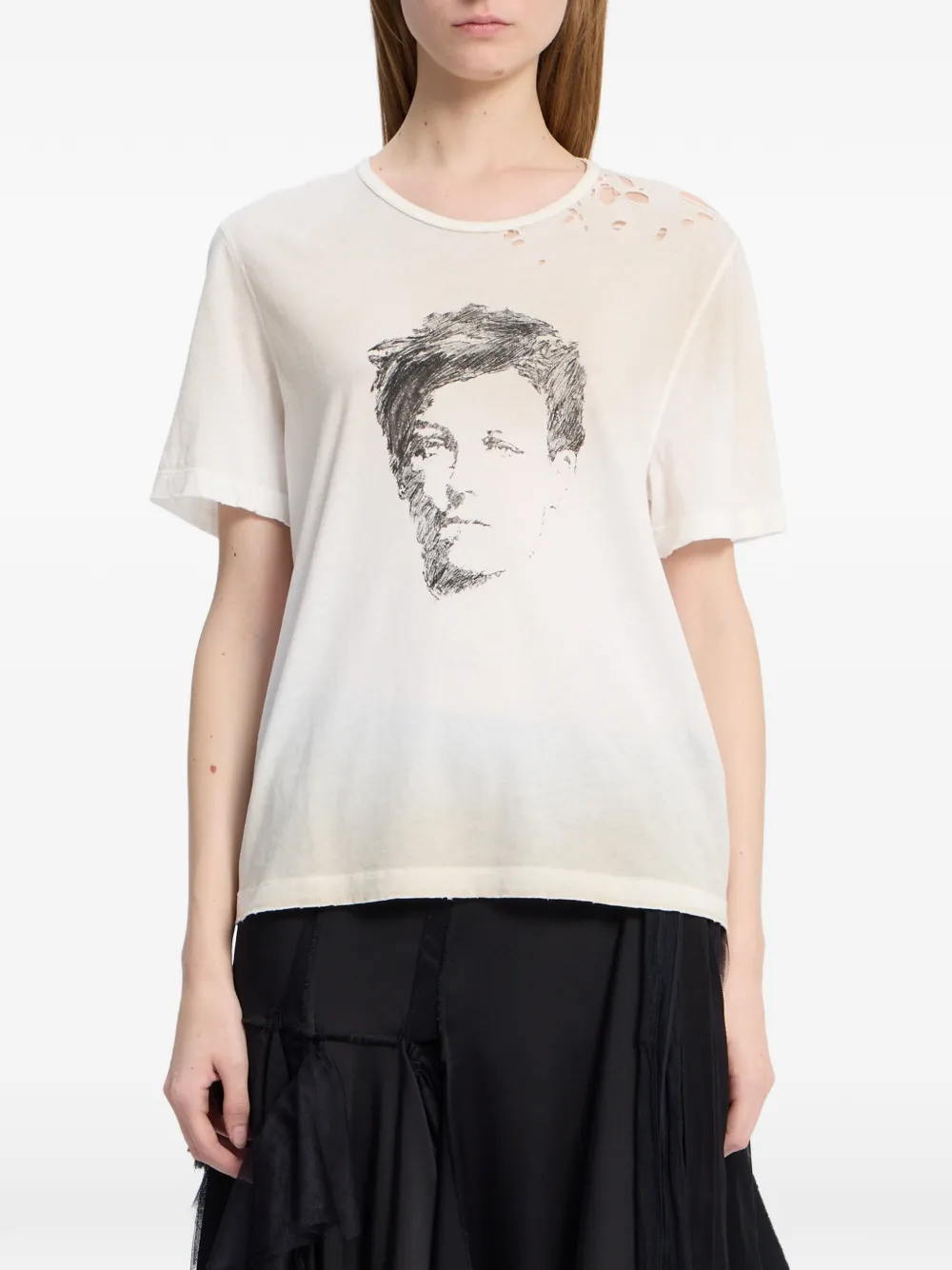 Ann Demeulemeester distressed T-shirt
