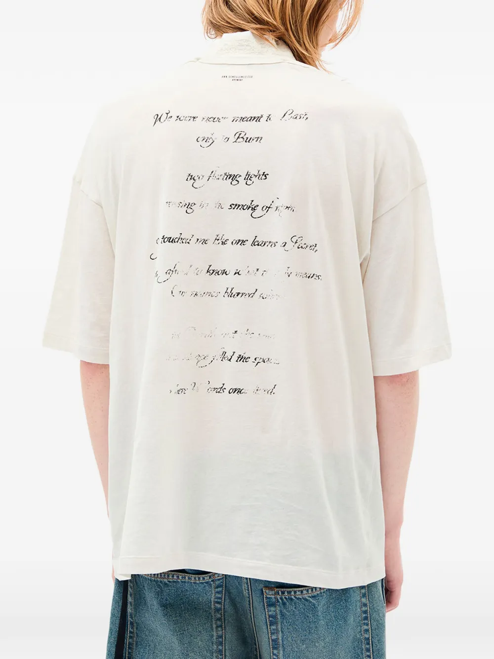 Ann Demeulemeester T-shirt met tekst Wit