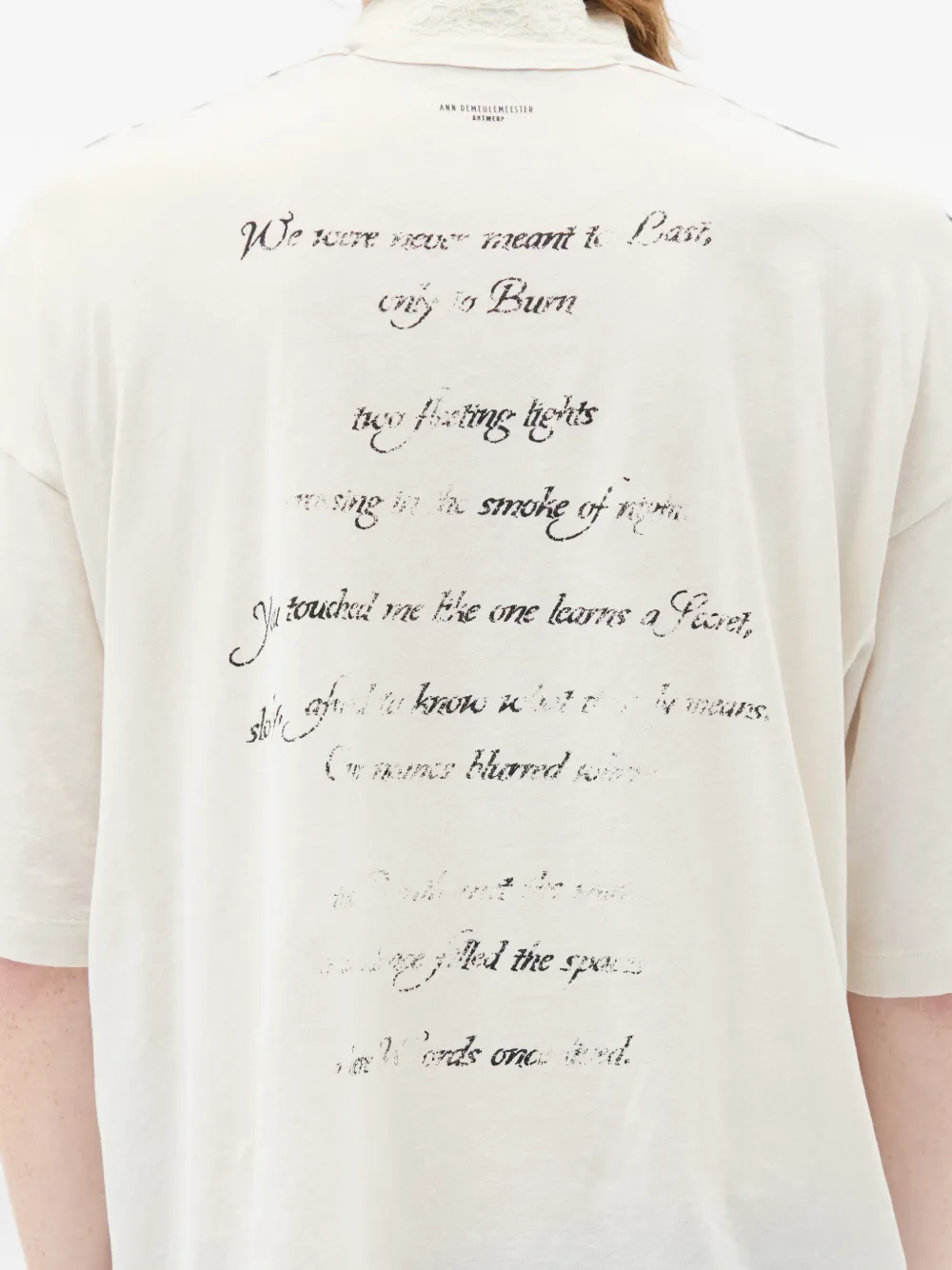 Ann Demeulemeester T-shirt met tekst Wit