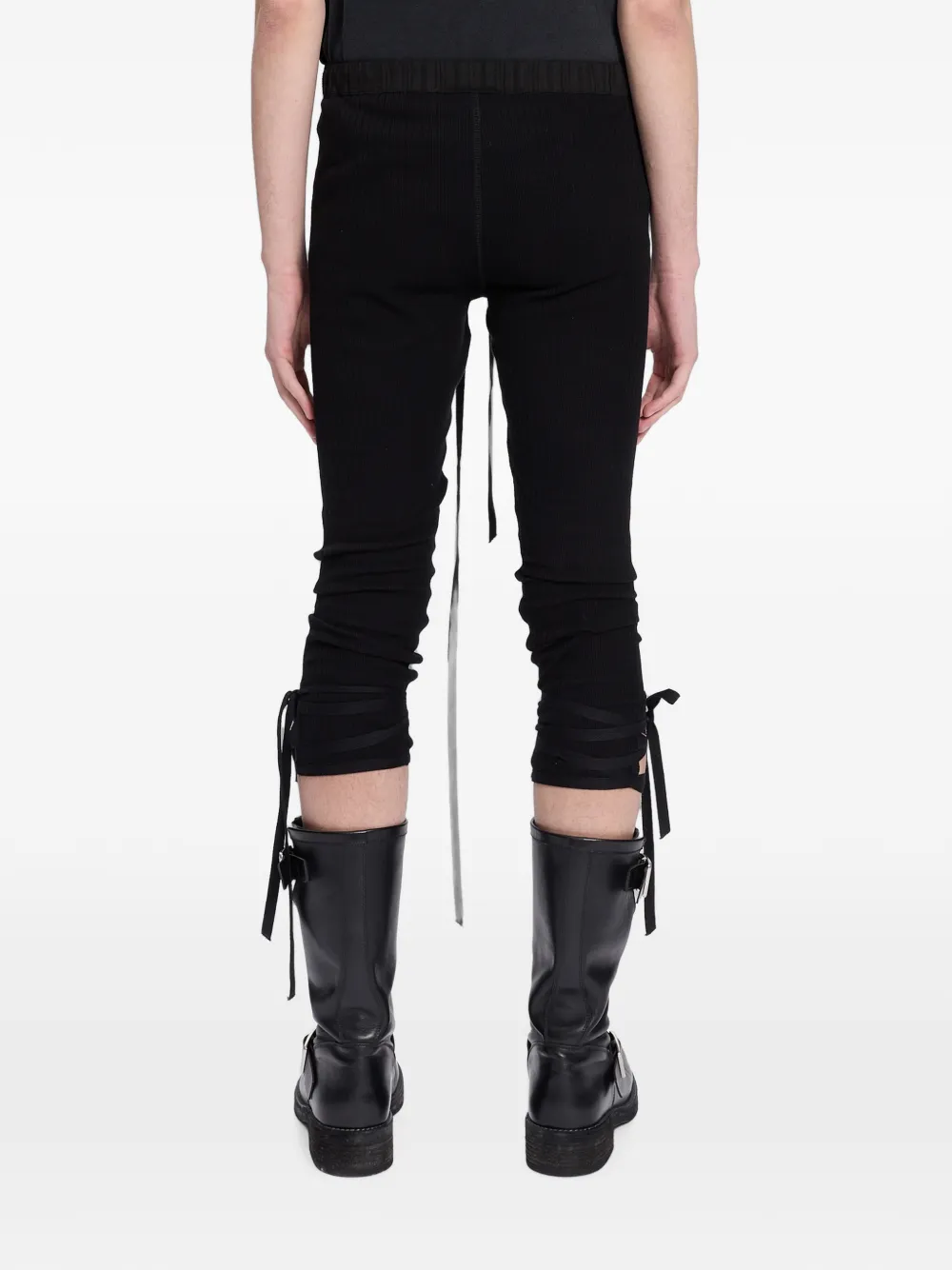 Ann Demeulemeester Pointelle-knit Trousers in Black, view 4