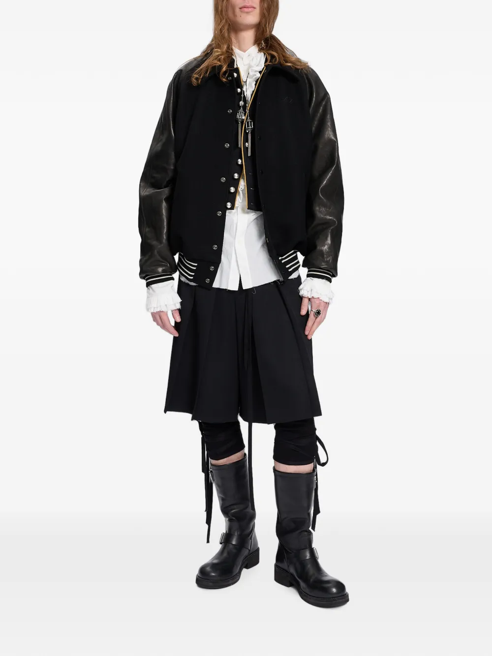 Ann Demeulemeester Pointelle-knit Trousers in Black, view 2