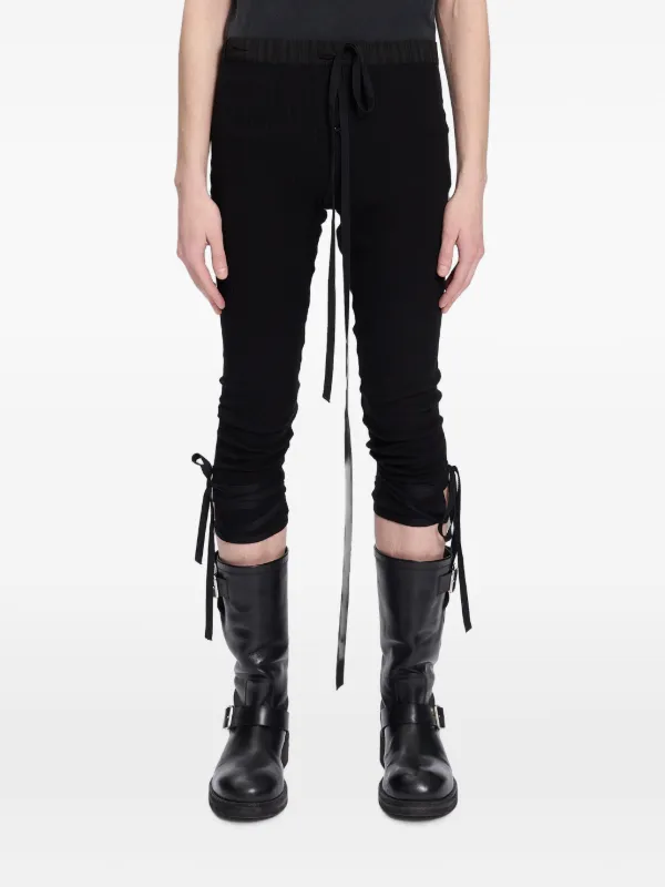 Ann Demeulemeester Pointelle-knit Trousers in Black