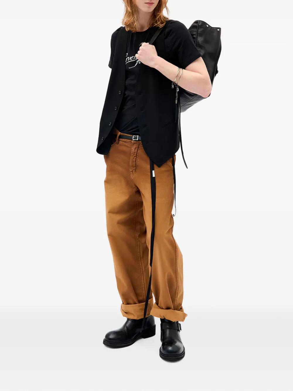 Ann Demeulemeester Baptist T-shirt met tekst Zwart