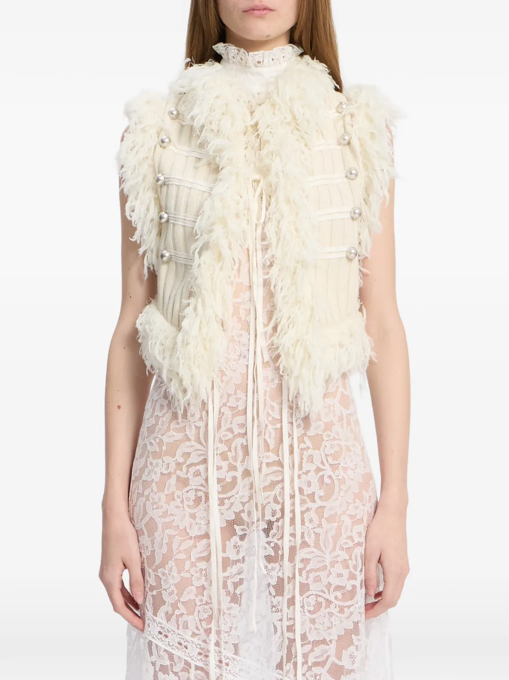 Ann Demeulemeester Odda Marsina gilet Wit