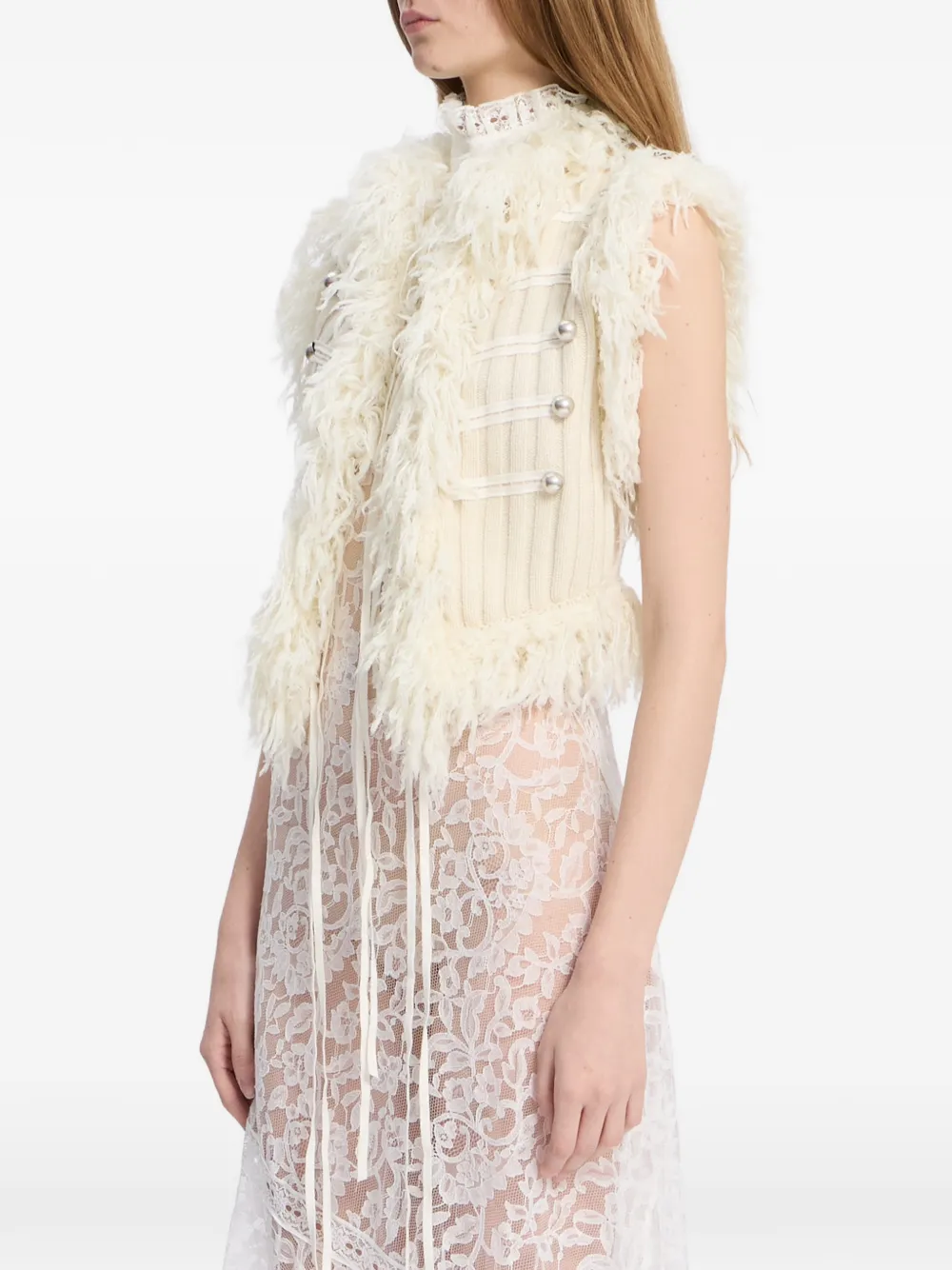 Ann Demeulemeester Odda Marsina gilet Wit