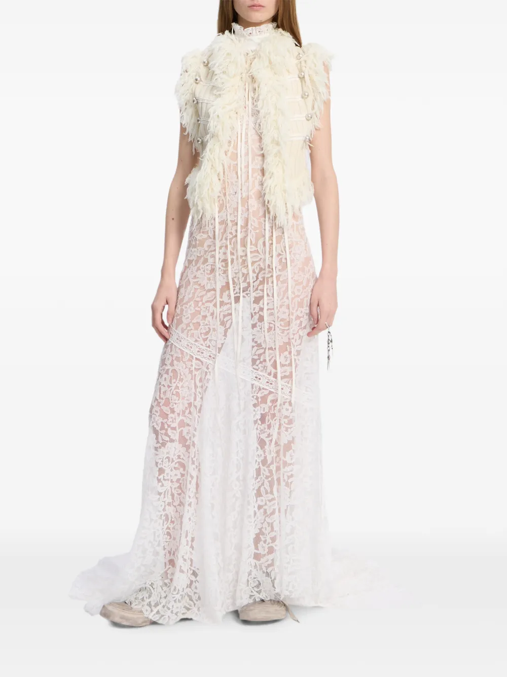 Ann Demeulemeester Odda Marsina gilet Wit