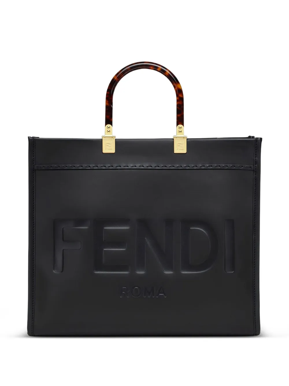 FENDI Borsa tote Sunshine con logo goffrato - Nero