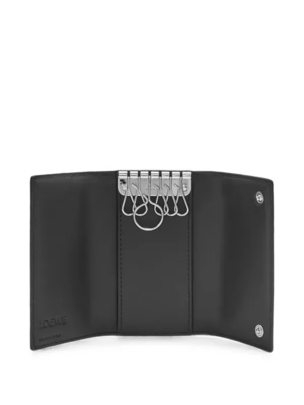 LOEWE アナグラムキーケース　レザー　ブラック LOEWE アナグラム レザーキーケース | ブラック | FARFETCH JP