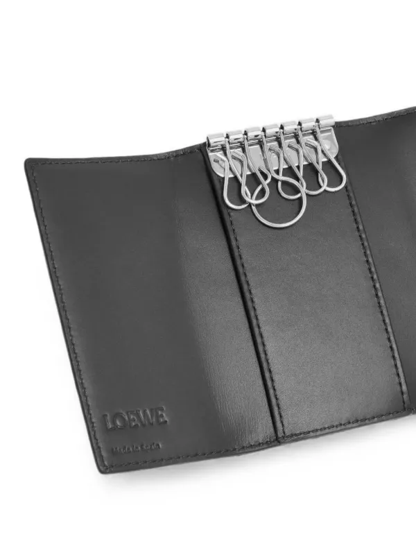 LOEWE アナグラムキーケース　レザー　ブラック LOEWE アナグラム レザーキーケース | ブラック | FARFETCH JP
