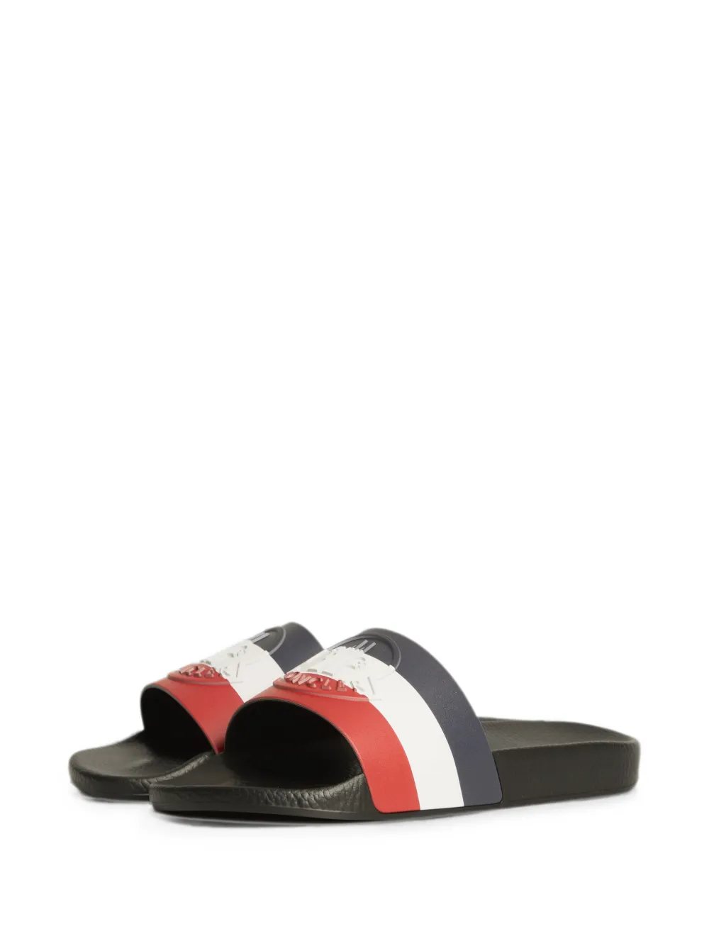 Moncler Basile striped slides Blauw