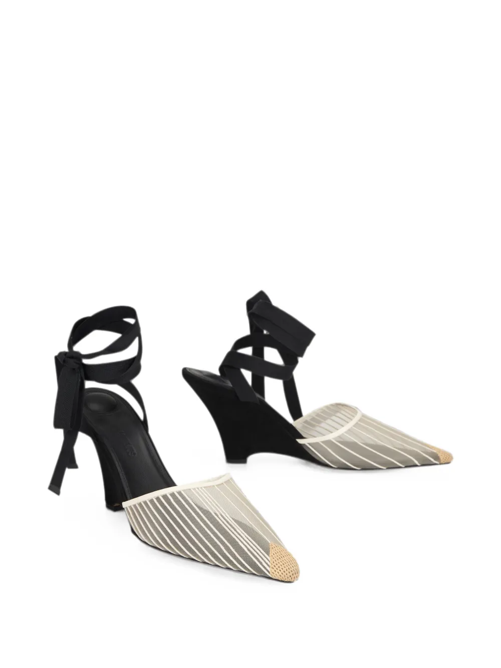 Jacquemus pointed-toe ribbon-detail sandals Beige