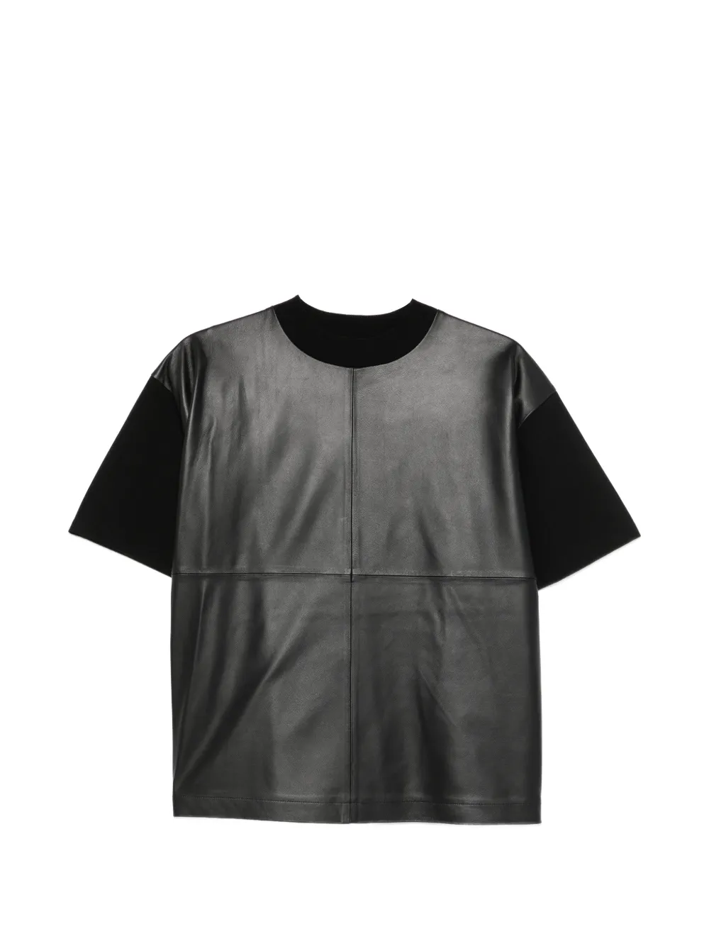 Max Mara Mstsegale short-sleeve leather T-shirt - Schwarz
