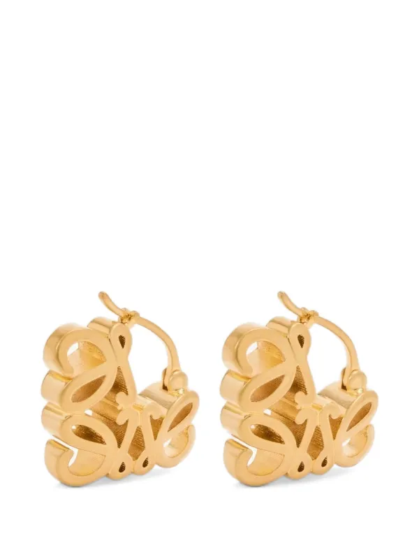 Loewe Anagram Bombé Hoop Earrings in Gold