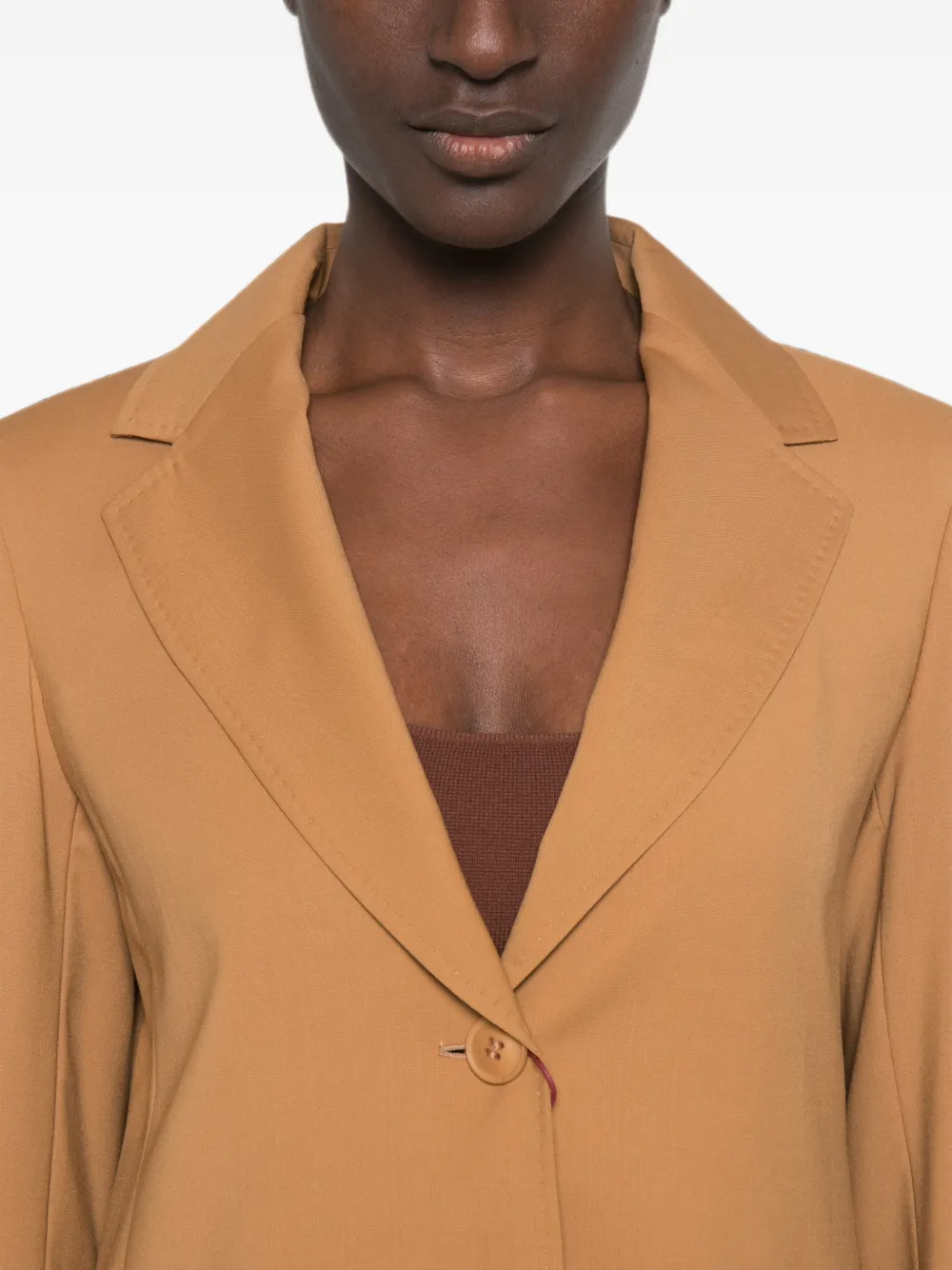 Max Mara Blazer met enkele rij knopen Beige