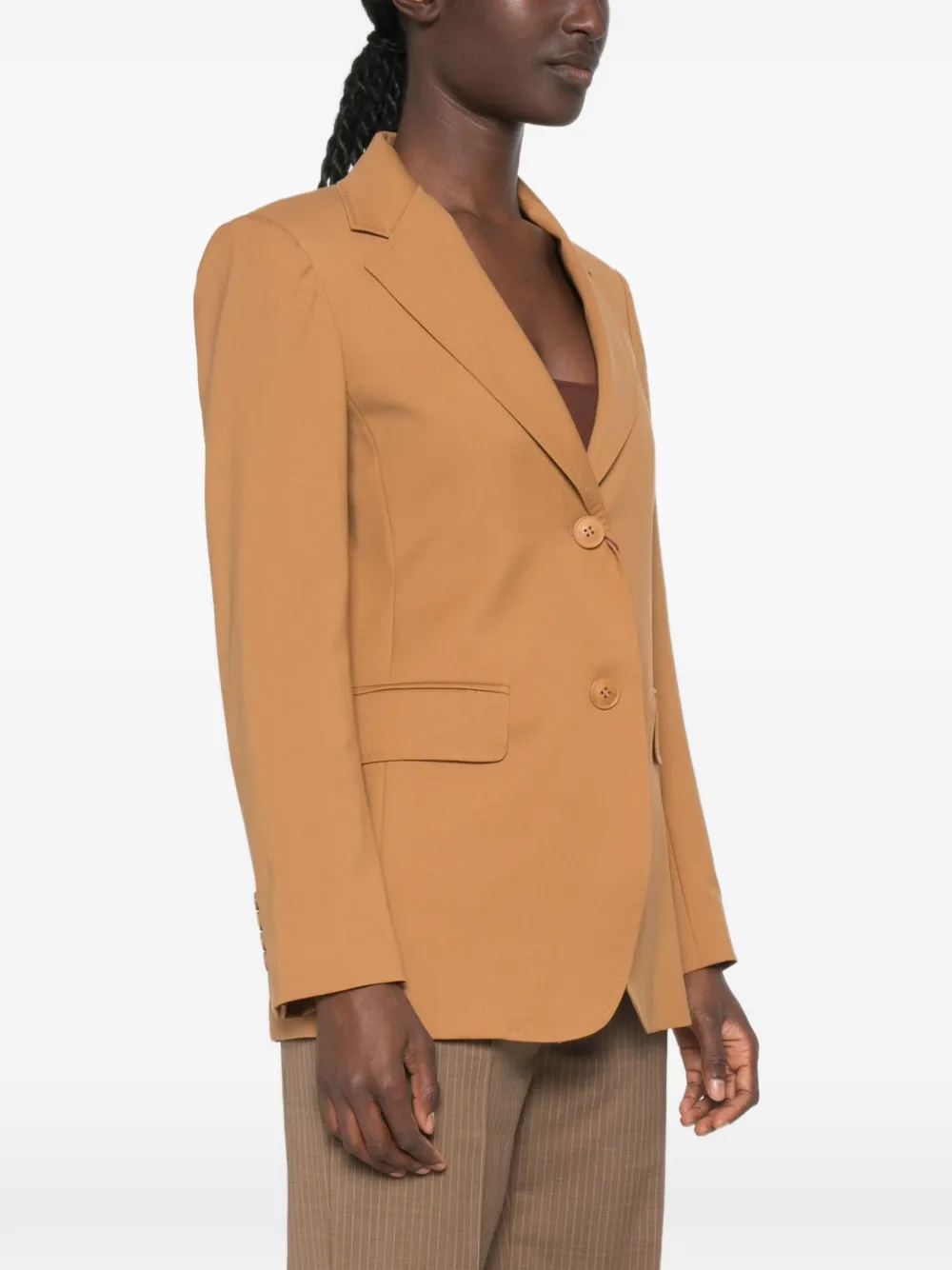 Max Mara Blazer met enkele rij knopen Beige
