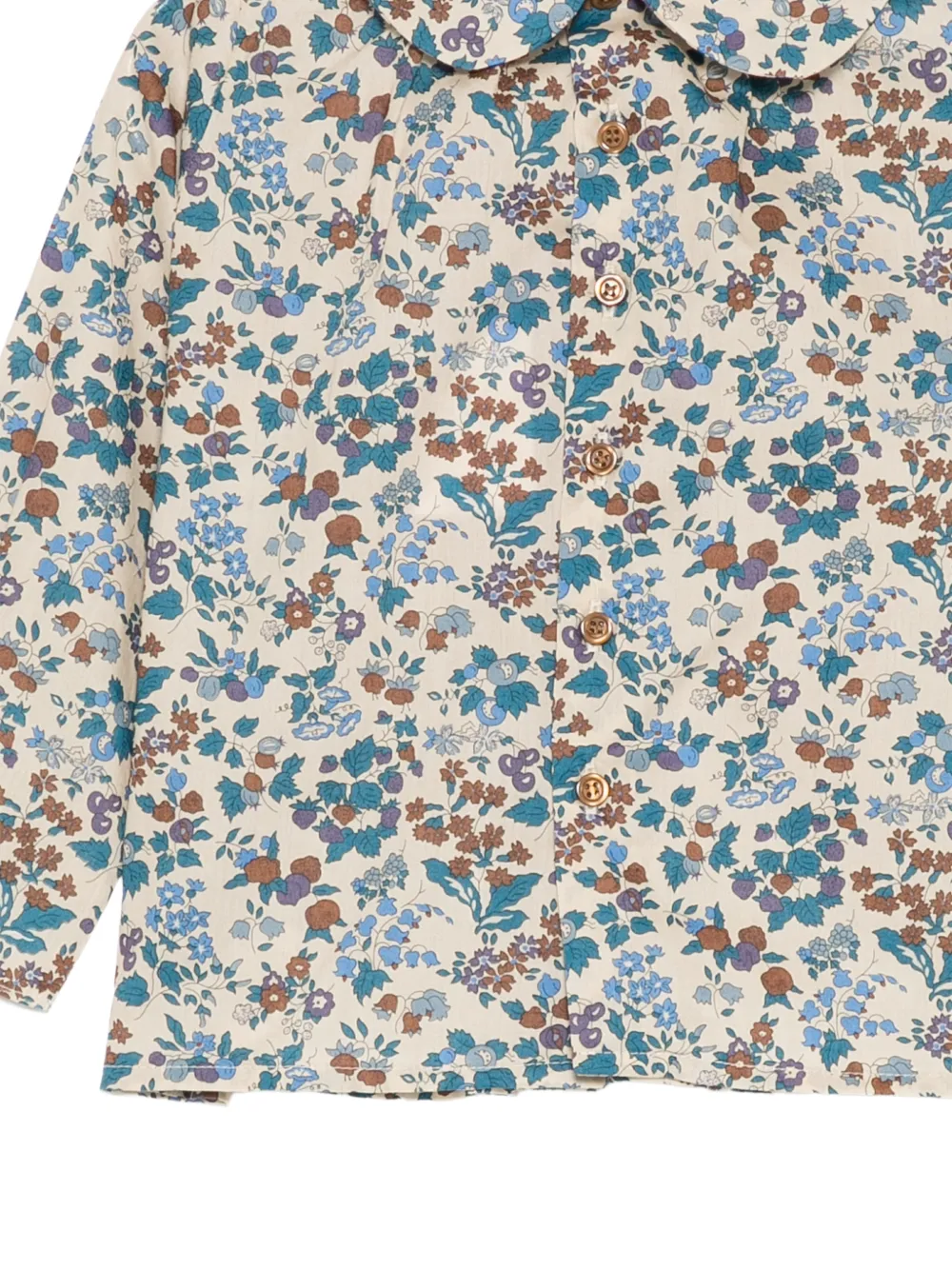 Bonpoint floral-print smocked blouse Beige