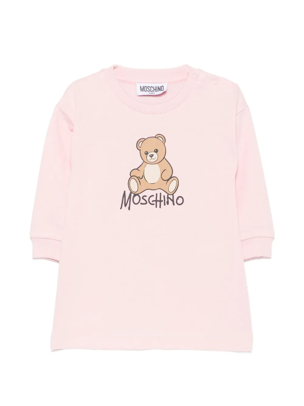 Moschino Kids Teddy Bear logo-print dress - Rosa