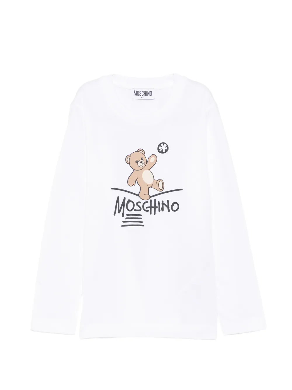 Moschino Kids Teddy Bear-print long-sleeve T-shirt - Weiß