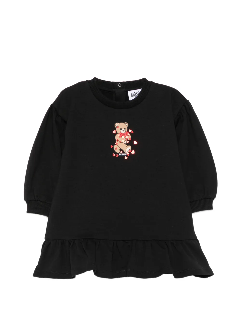 Moschino Kids Teddy Bear ruffled dress - Schwarz