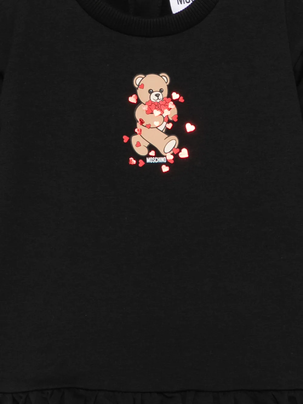 Moschino Kids Jurk met ruches Zwart