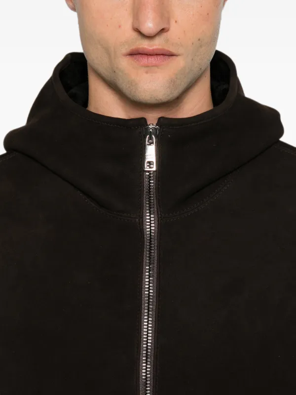 Giorgio Brato Hooded Shearling Coat | Brown | FARFETCH