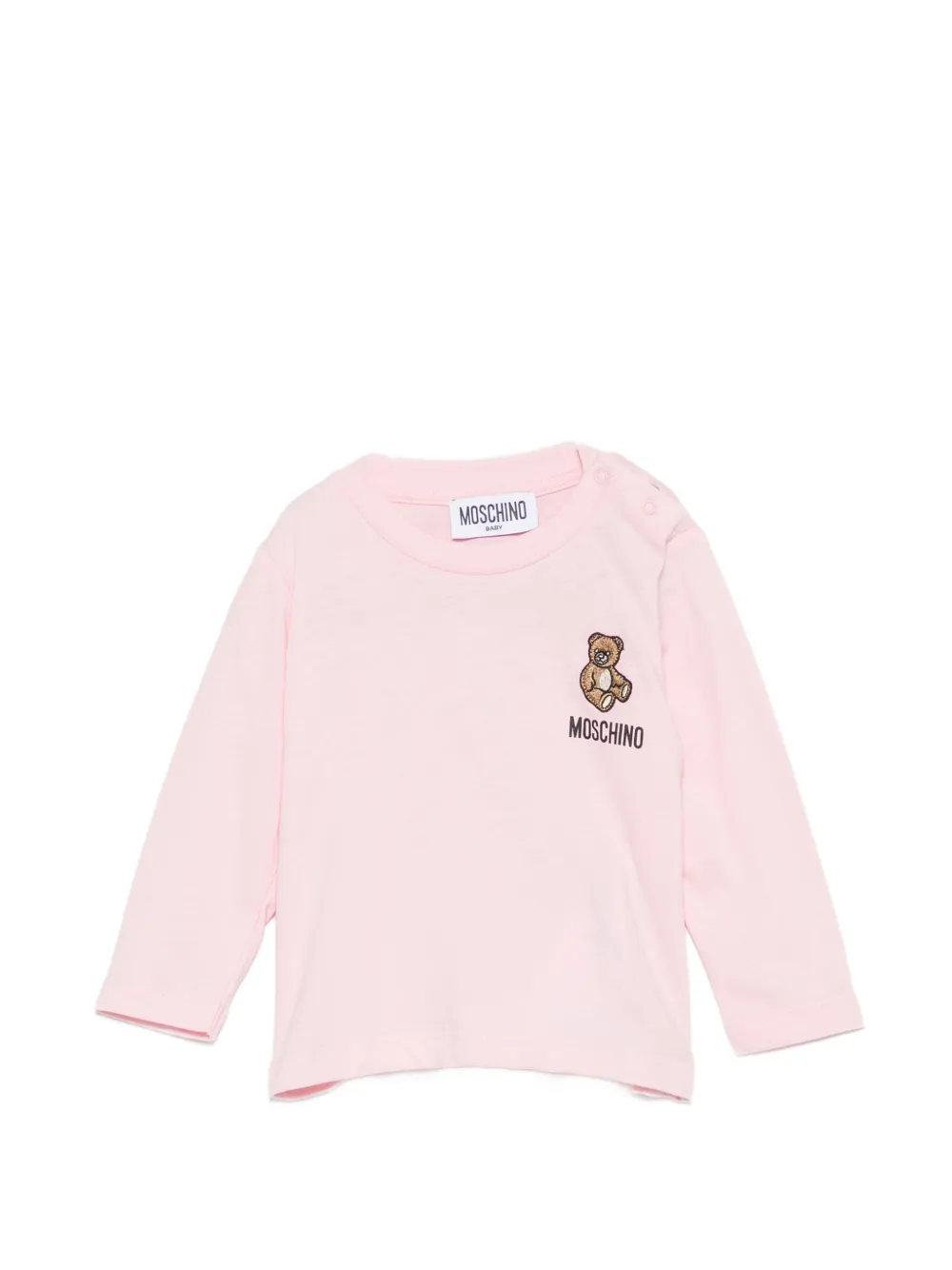 Moschino Kids Teddy Bear-print long-sleeve T-shirt - Rosa