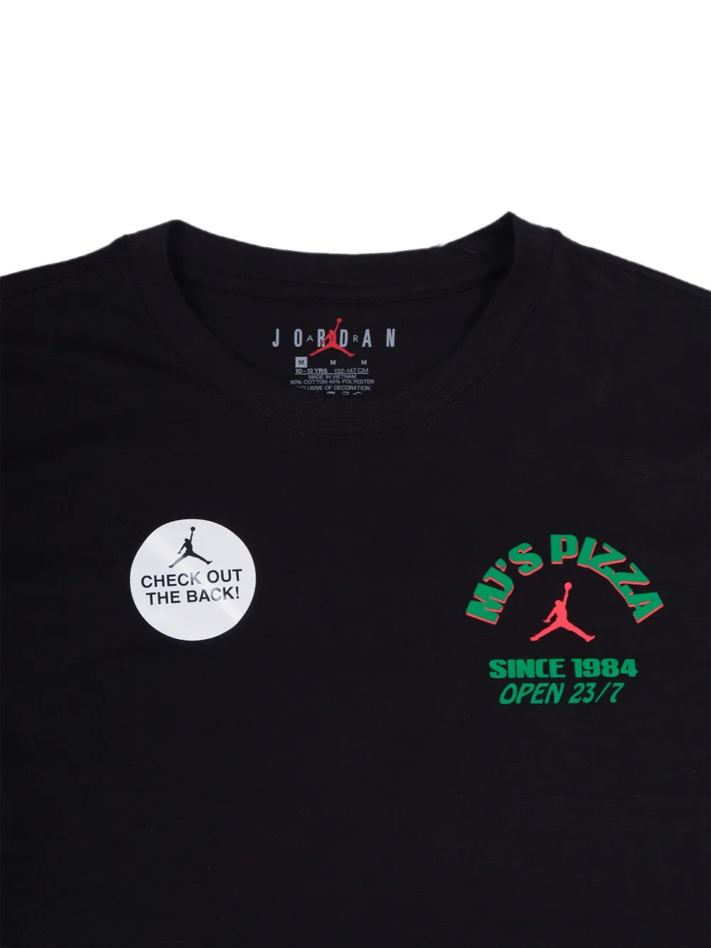 Jordan Kids T-shirt met pizzaprint Zwart