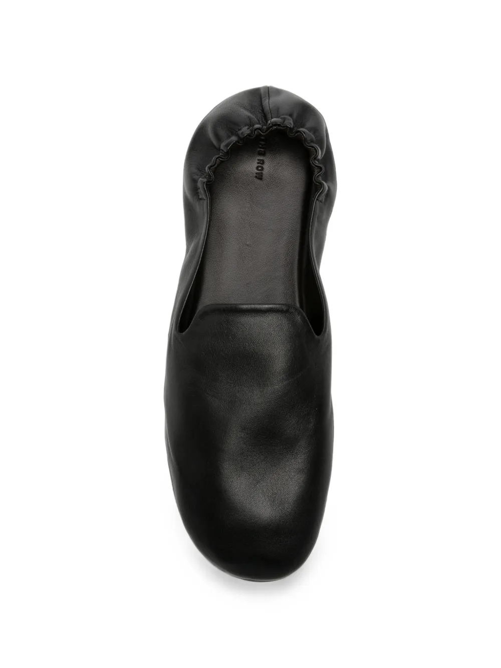 The Row Casa elasticated leather slippers Zwart