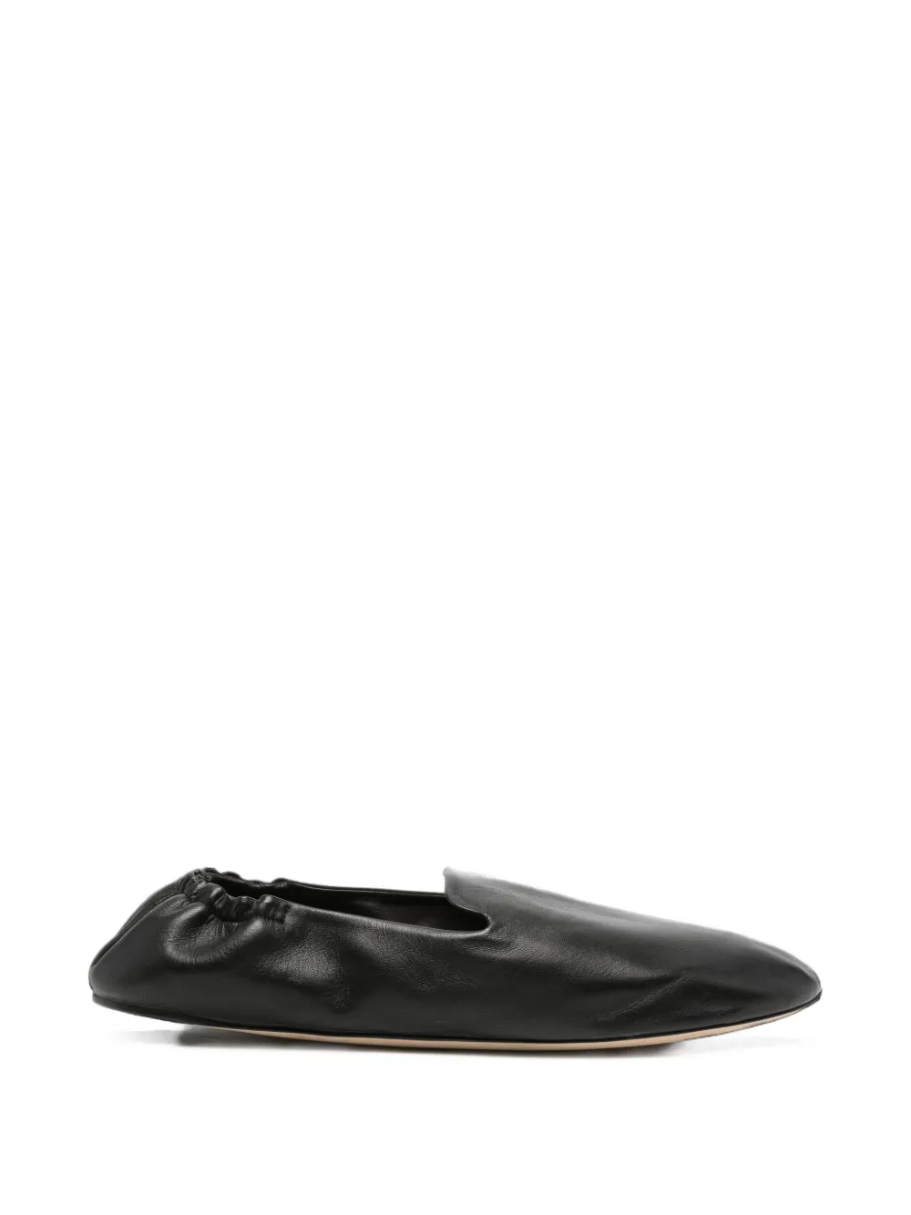 The Row Casa elasticated leather slippers Zwart