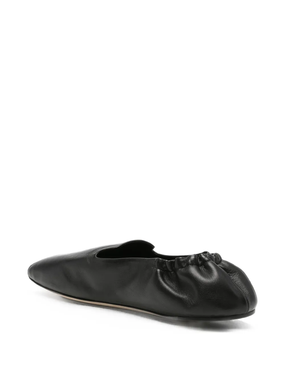 The Row Casa elasticated leather slippers Zwart