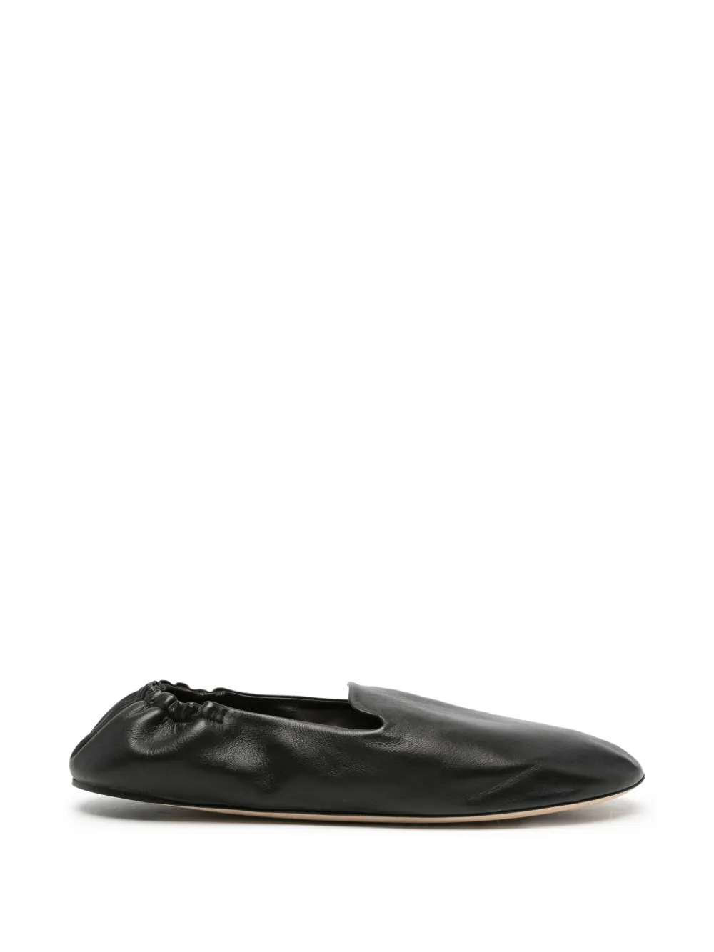 The Row Casa elasticated leather slippers - Nero