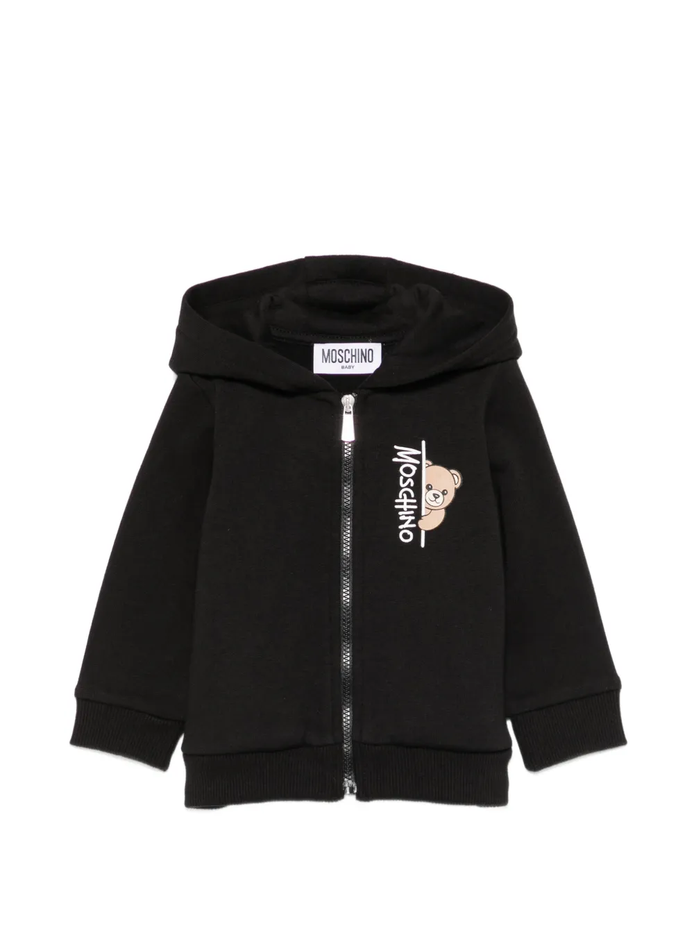 Moschino Kids Teddy Bear zip-up hoodie - Schwarz