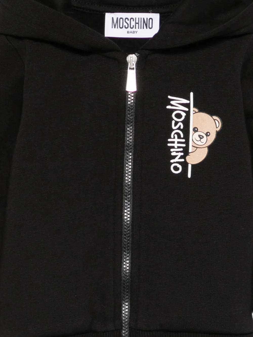 Moschino Kids Hoodie met teddybeerprint Zwart